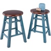 image:imageWinsome Element 2Piece Counter Stool Set Classic Backless Bar Chairs for Kitchen amp Dining Room Seating Timeless Essential Furniture for Home Dorm ApartmentsWalnut  Rustic Teal