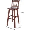 image:imageWinsome Fina Swivel Seat Bar Stool 30In Height Solid Wood Walnut FinishBar Stool