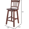 image:imageWinsome Fina Swivel Seat Bar Stool 30In Height Solid Wood Walnut FinishCounter Stool