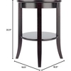 image:imageWinsome Genoa End Table with Glass Top and Shelf in Espresso Round Bedside Nightstand for Bedroom Side or End Table for Couches in Living Room Elegant Furniture for Any Home Decor