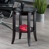 image:imageWinsome Genoa End Table with Glass Top and Shelf in Espresso Round Bedside Nightstand for Bedroom Side or End Table for Couches in Living Room Elegant Furniture for Any Home Decor