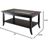 image:imageWinsome Genoa Rectangular Coffee Table with Glass Top And Shelf EspressoCoffee Table