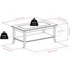 image:imageWinsome Genoa Rectangular Coffee Table with Glass Top And Shelf EspressoCoffee Table