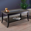 image:imageWinsome Genoa Rectangular Coffee Table with Glass Top And Shelf EspressoCoffee Table