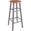image:imageWinsome Huxton 2Piece Bar Stools 29 in Teak Seat with Oyster Gray Base Solid Wood