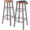 image:imageWinsome Huxton 2Piece Bar Stools 29 in Teak Seat with Oyster Gray Base Solid Wood