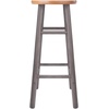 image:imageWinsome Huxton 2Piece Bar Stools 29 in Teak Seat with Oyster Gray Base Solid Wood