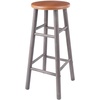 image:imageWinsome Huxton 2Piece Bar Stools 29 in Teak Seat with Oyster Gray Base Solid Wood