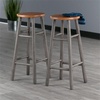 image:imageWinsome Huxton 2Piece Bar Stools 29 in Teak Seat with Oyster Gray Base Solid Wood