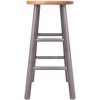 image:imageWinsome Huxton 2Piece Counter Stools 24 in Teak Seat with Oyster Gray Base Solid Wood