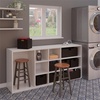 image:imageWinsome Huxton 2Piece Counter Stools 24 in Teak Seat with Oyster Gray Base Solid Wood