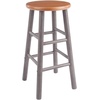 image:imageWinsome Huxton 2Piece Counter Stools 24 in Teak Seat with Oyster Gray Base Solid Wood