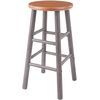 image:imageWinsome Huxton 2Piece Counter Stools 24 in Teak Seat with Oyster Gray Base Solid Wood