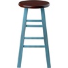 image:imageWinsome Ivy Square Leg Counter Stool 29 in Rustic Light Blue and Walnut Classic Backless Bar Chairs for Kitchen amp Dining Room Seating Timeless Essential Furniture for Home Dorm ApartmentsWalnut  Rustic Blue