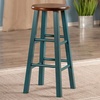 image:imageWinsome Ivy Square Leg Counter Stool 29 in Rustic Light Blue and Walnut Classic Backless Bar Chairs for Kitchen amp Dining Room Seating Timeless Essential Furniture for Home Dorm ApartmentsWalnut  Rustic Teal