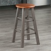 image:imageWinsome Ivy Square Leg Counter Stool 29 in Rustic Light Blue and Walnut Classic Backless Bar Chairs for Kitchen amp Dining Room Seating Timeless Essential Furniture for Home Dorm ApartmentsTeak  Rustic Gray