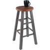image:imageWinsome Ivy Square Leg Counter Stool 29 in Rustic Light Blue and Walnut Classic Backless Bar Chairs for Kitchen amp Dining Room Seating Timeless Essential Furniture for Home Dorm ApartmentsTeak  Rustic Gray