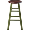 image:imageWinsome Ivy Square Leg Counter Stool 29 in Rustic Light Blue and Walnut Classic Backless Bar Chairs for Kitchen amp Dining Room Seating Timeless Essential Furniture for Home Dorm ApartmentsWalnut  Rustic Green