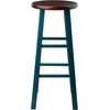 image:imageWinsome Ivy Square Leg Counter Stool 29 in Rustic Light Blue and Walnut Classic Backless Bar Chairs for Kitchen amp Dining Room Seating Timeless Essential Furniture for Home Dorm ApartmentsWalnut  Rustic Teal