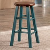 image:imageWinsome Ivy Square Leg Counter Stool 29 in Rustic Light Blue and Walnut Classic Backless Bar Chairs for Kitchen amp Dining Room Seating Timeless Essential Furniture for Home Dorm ApartmentsWalnut  Rustic Teal