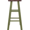 image:imageWinsome Ivy Square Leg Counter Stool 29 in Rustic Light Blue and Walnut Classic Backless Bar Chairs for Kitchen amp Dining Room Seating Timeless Essential Furniture for Home Dorm ApartmentsWalnut  Rustic Green