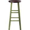 image:imageWinsome Ivy Square Leg Counter Stool 29 in Rustic Light Blue and Walnut Classic Backless Bar Chairs for Kitchen amp Dining Room Seating Timeless Essential Furniture for Home Dorm ApartmentsWalnut  Rustic Green