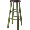image:imageWinsome Ivy Square Leg Counter Stool 29 in Rustic Light Blue and Walnut Classic Backless Bar Chairs for Kitchen amp Dining Room Seating Timeless Essential Furniture for Home Dorm ApartmentsWalnut  Rustic Green