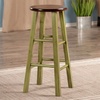 image:imageWinsome Ivy Square Leg Counter Stool 29 in Rustic Light Blue and Walnut Classic Backless Bar Chairs for Kitchen amp Dining Room Seating Timeless Essential Furniture for Home Dorm ApartmentsWalnut  Rustic Green