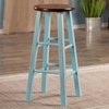 image:imageWinsome Ivy Square Leg Counter Stool 29 in Rustic Light Blue and Walnut Classic Backless Bar Chairs for Kitchen amp Dining Room Seating Timeless Essential Furniture for Home Dorm ApartmentsWalnut  Rustic Blue