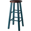 image:imageWinsome Ivy Square Leg Counter Stool 29 in Rustic Light Blue and Walnut Classic Backless Bar Chairs for Kitchen amp Dining Room Seating Timeless Essential Furniture for Home Dorm ApartmentsWalnut  Rustic Teal