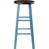 image:imageWinsome Ivy Square Leg Counter Stool 29 in Rustic Light Blue and Walnut Classic Backless Bar Chairs for Kitchen amp Dining Room Seating Timeless Essential Furniture for Home Dorm ApartmentsWalnut  Rustic Blue