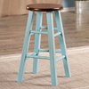 image:imageWinsome Ivy Square Leg Counter Stool 29 in Rustic Light Blue and Walnut Classic Backless Bar Chairs for Kitchen amp Dining Room Seating Timeless Essential Furniture for Home Dorm ApartmentsWalnut  Rustic Blue