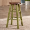 image:imageWinsome Ivy Square Leg Counter Stool 29 in Rustic Light Blue and Walnut Classic Backless Bar Chairs for Kitchen amp Dining Room Seating Timeless Essential Furniture for Home Dorm ApartmentsWalnut  Rustic Green