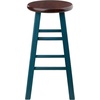 image:imageWinsome Ivy Square Leg Counter Stool 29 in Rustic Light Blue and Walnut Classic Backless Bar Chairs for Kitchen amp Dining Room Seating Timeless Essential Furniture for Home Dorm ApartmentsWalnut  Rustic Teal