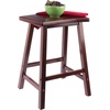 image:imageWinsome Katashi FanShape ExtraWide Bar Stool with Footrest 29 High 20 Wide WalnutCounter Stool