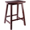 image:imageWinsome Katashi FanShape ExtraWide Bar Stool with Footrest 29 High 20 Wide WalnutCounter Stool