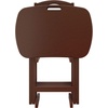 image:imageWinsome Lucca Snack Folding Table Set 228inch x 156inch Oyster Gray 16577Walnut