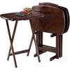 image:imageWinsome Lucca Snack Folding Table Set 228inch x 156inch Oyster Gray 16577Walnut