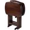 image:imageWinsome Lucca Snack Folding Table Set 228inch x 156inch Oyster Gray 16577Walnut