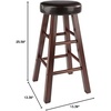 image:imageWinsome Maria 2Piece Counter Stool Set 25In Height Faux Leather Cushion Seat Walnut Finish25 In