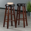 image:imageWinsome Maria 2Piece Counter Stool Set 25In Height Faux Leather Cushion Seat Walnut Finish30 In