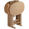 image:imageWinsome Nathan Set of 4 Foldable Snack Tables with Storage Rack 26 in Cappuccino Easy to Store Portable Fold Up Table Set for Kitchen Living Room TV Dining Crafts Puzzles Work From HomeNatural