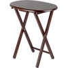 image:imageWinsome Nathan Set of 4 Foldable Snack Tables with Storage Rack 26 in Cappuccino Easy to Store Portable Fold Up Table Set for Kitchen Living Room TV Dining Crafts Puzzles Work From HomeCappuccino