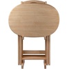image:imageWinsome Nathan Set of 4 Foldable Snack Tables with Storage Rack 26 in Cappuccino Easy to Store Portable Fold Up Table Set for Kitchen Living Room TV Dining Crafts Puzzles Work From HomeNatural