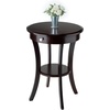 image:imageWinsome Sasha Round Accent Table with Drawer and Shelf for Living Room Bedroom BlackCappuccino