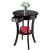 image:imageWinsome Sasha Round Accent Table with Drawer and Shelf for Living Room Bedroom BlackCappuccino