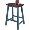 image:imageWinsome Satori Saddle Seat Counter Stool 24 in Walnut Classic Backless Bar Chairs for Kitchen amp Dining Room Seating Timeless Essential Furniture for Home Dorm ApartmentsWalnut  Rustic Teal