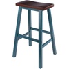 image:imageWinsome Satori Saddle Seat Counter Stool 24 in Walnut Classic Backless Bar Chairs for Kitchen amp Dining Room Seating Timeless Essential Furniture for Home Dorm ApartmentsWalnut  Rustic Teal