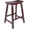 image:imageWinsome Satori Saddle Seat Counter Stool 24 in Walnut Classic Backless Bar Chairs for Kitchen amp Dining Room Seating Timeless Essential Furniture for Home Dorm ApartmentsWalnut