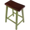 image:imageWinsome Satori Saddle Seat Counter Stool 24 in Walnut Classic Backless Bar Chairs for Kitchen amp Dining Room Seating Timeless Essential Furniture for Home Dorm ApartmentsWalnut  Rustic Green